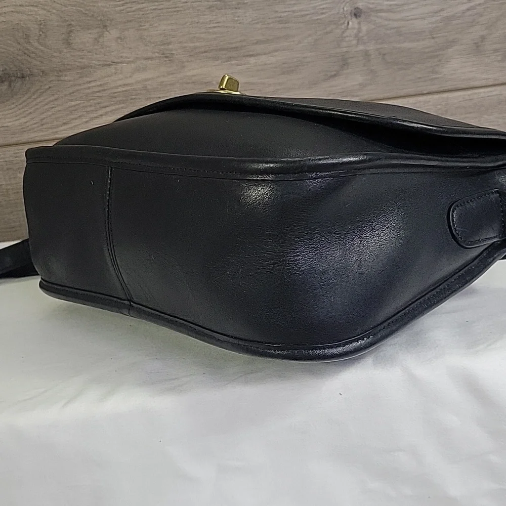 Vintage Coach 9790 Black Leather City Bag Shoulder Bag Satchel Purse - Picture 7 of 13